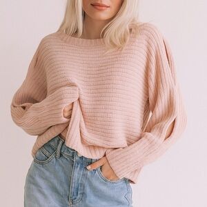 Calia by Carrie Underwood Blush Pink Ribbed Chenille Sweater XL